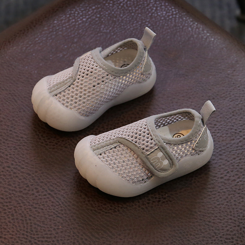 Toddler Flyknit Velcro Shoes with Soft Sole and Breathability