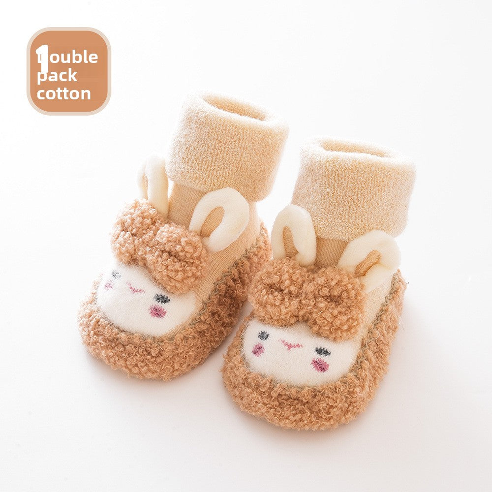 Thick Terry Baby Floor Socks with Soft Bottom and Cartoon Design
