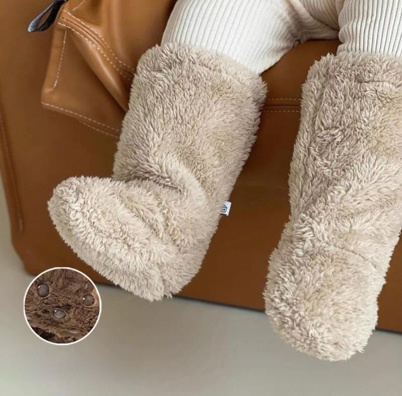 Plush Baby Non-Slip Floor Socks for Winter Warmth and Comfort