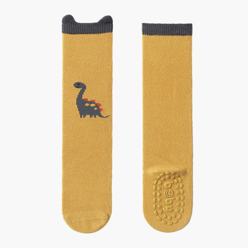 Knee-High Baby Anti-Slip Cotton Floor Socks with Seamless Toe