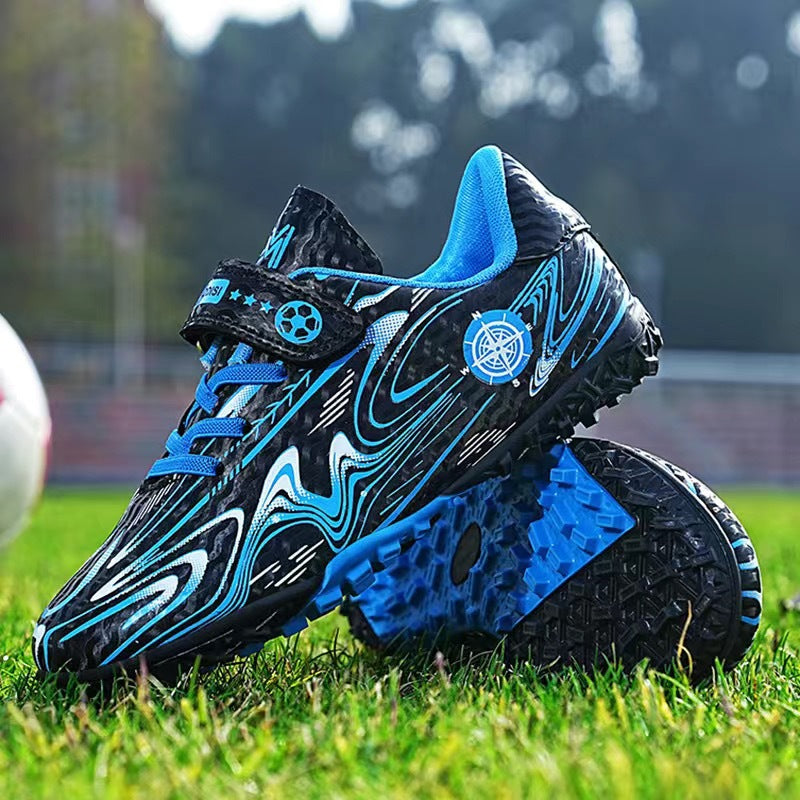 Youth Fleece-Lined Football Cleats with Anti-Slip Studded Outsole