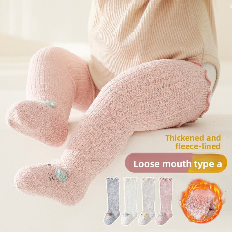 Extra Thick Coral Fleece Baby Socks with Long Tube Warmth