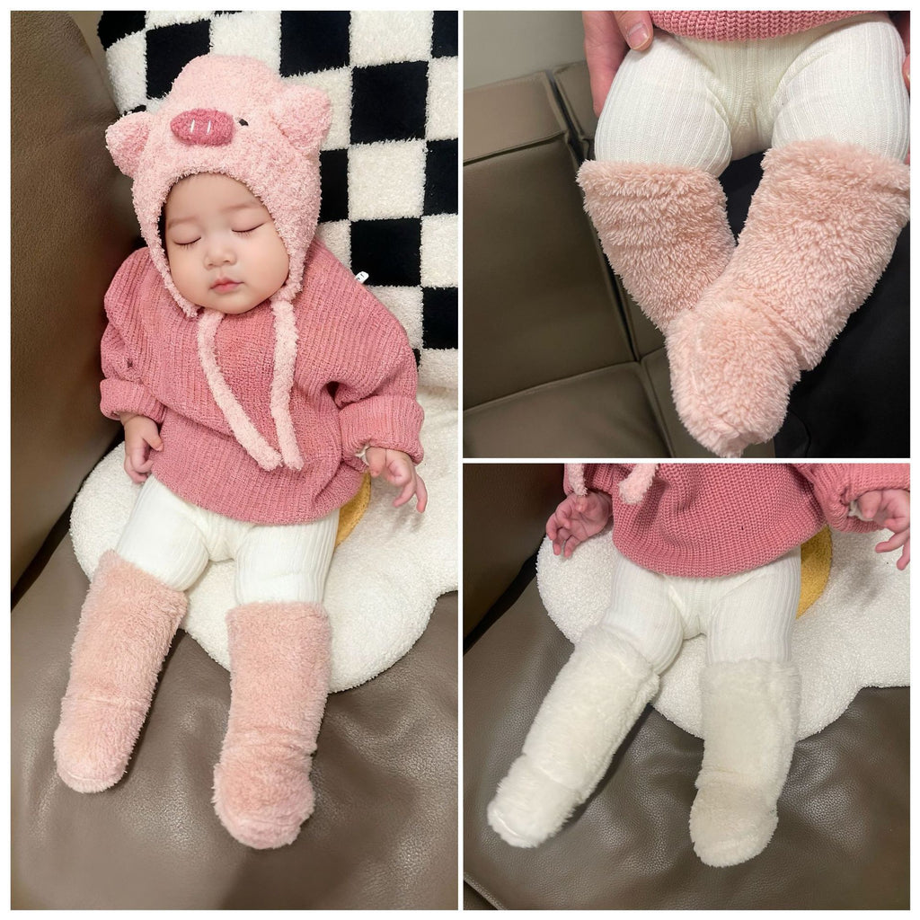 Plush Baby Non-Slip Floor Socks for Winter Warmth and Comfort