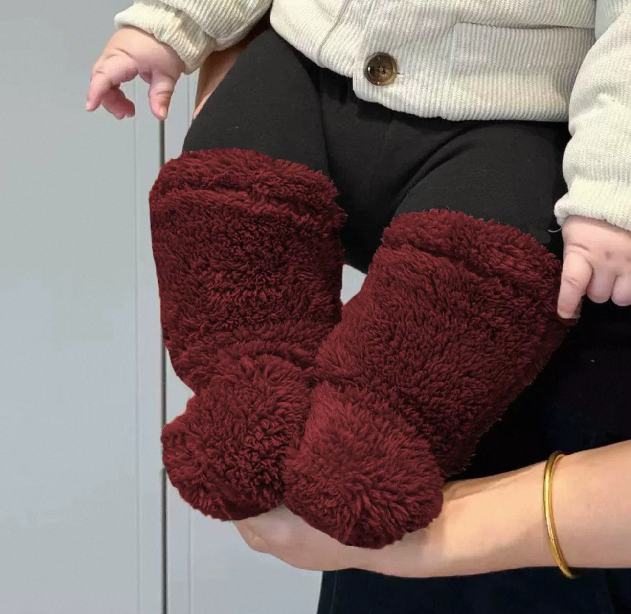 Plush Baby Non-Slip Floor Socks for Winter Warmth and Comfort