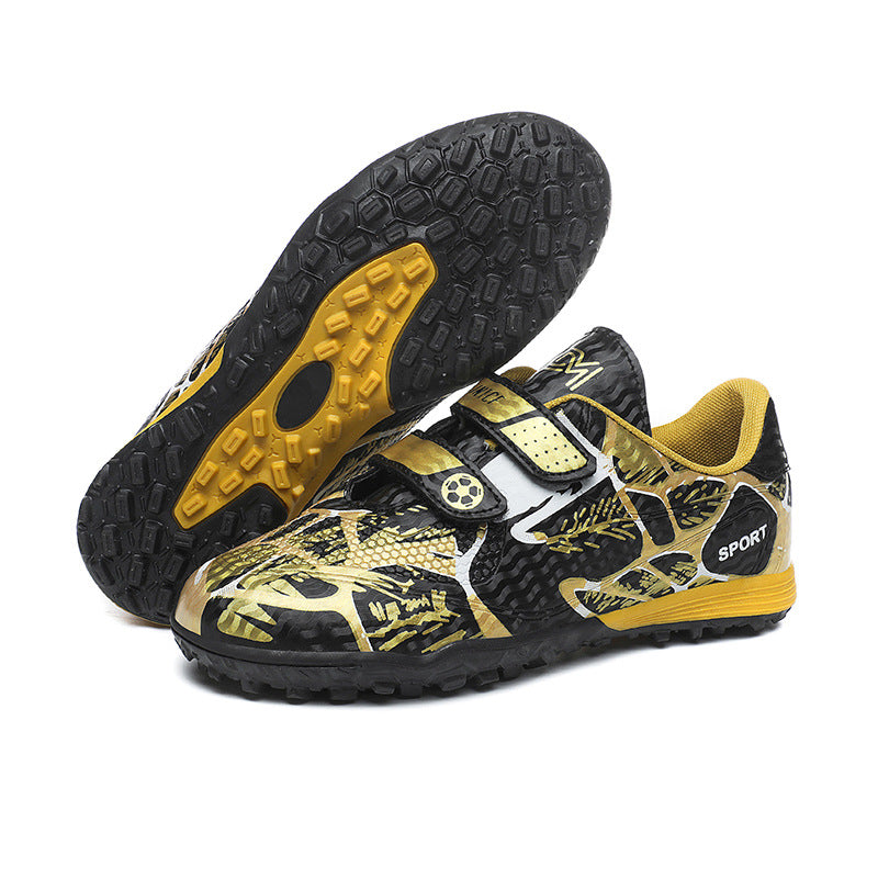 Kids Velcro Football Cleats with Flexible Anti-Slip Rubber Sole