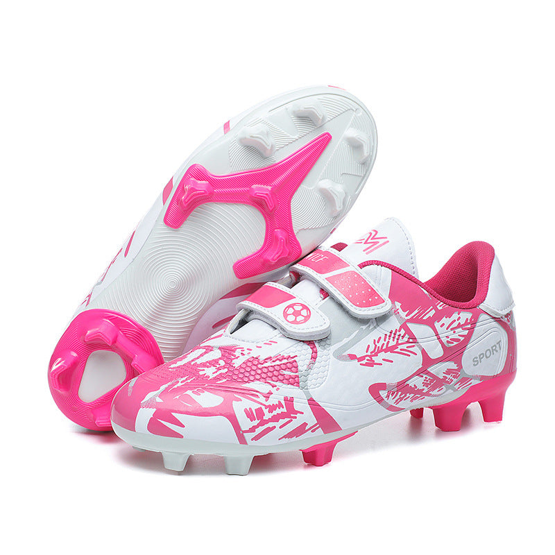 Kids Velcro Football Cleats with Flexible Anti-Slip Rubber Sole
