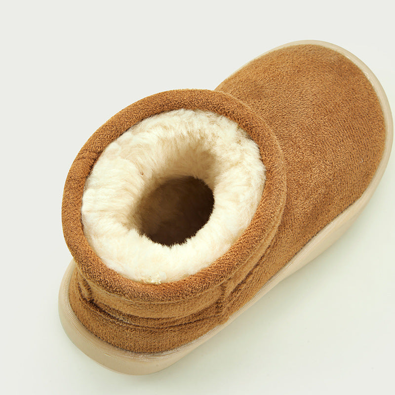Fleece-Lined Suede Kids Ankle Boots for Winter Warmth and Comfort
