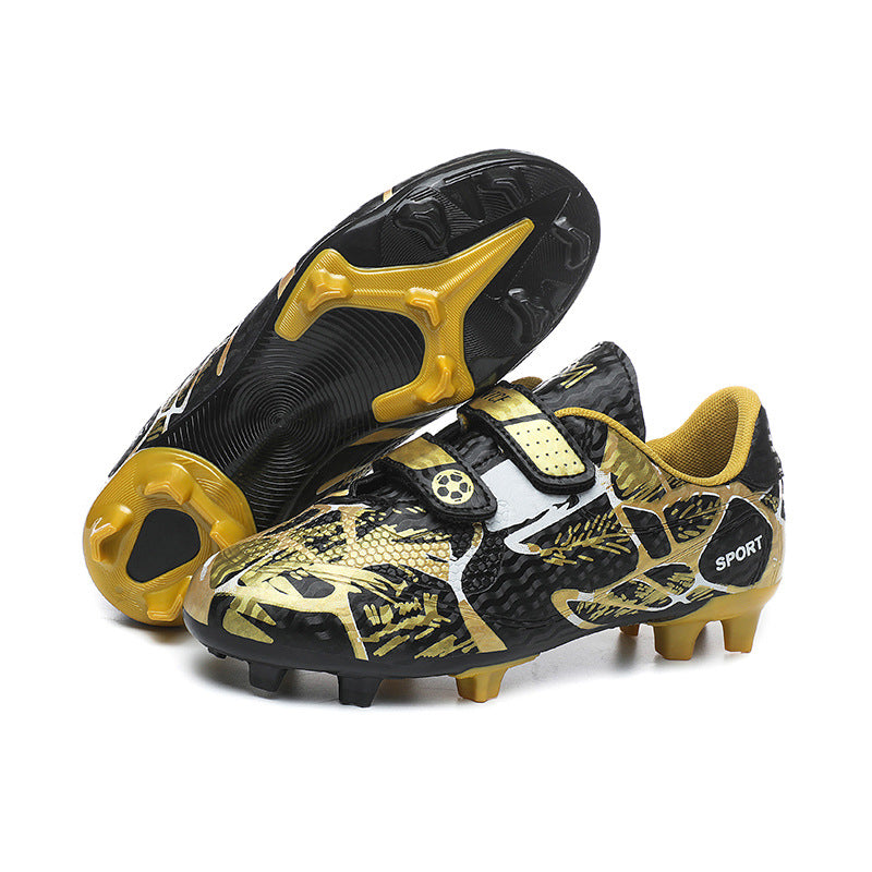 Kids Velcro Football Cleats with Flexible Anti-Slip Rubber Sole