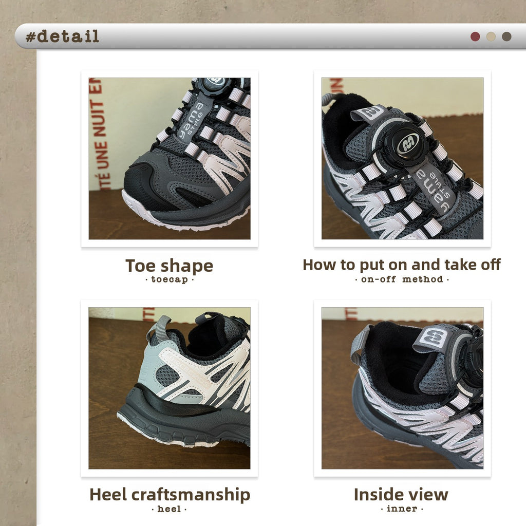 Kids Rotating Buckle Sneakers with Velvet Lining and Anti-Slip Sole