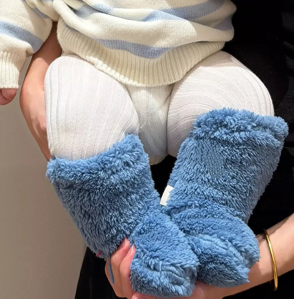 Plush Baby Non-Slip Floor Socks for Winter Warmth and Comfort