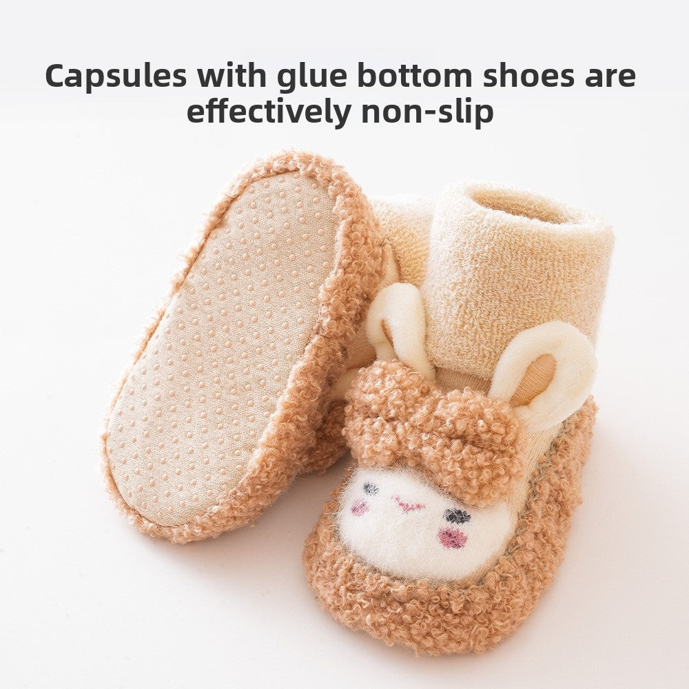 Thick Terry Baby Floor Socks with Soft Bottom and Cartoon Design