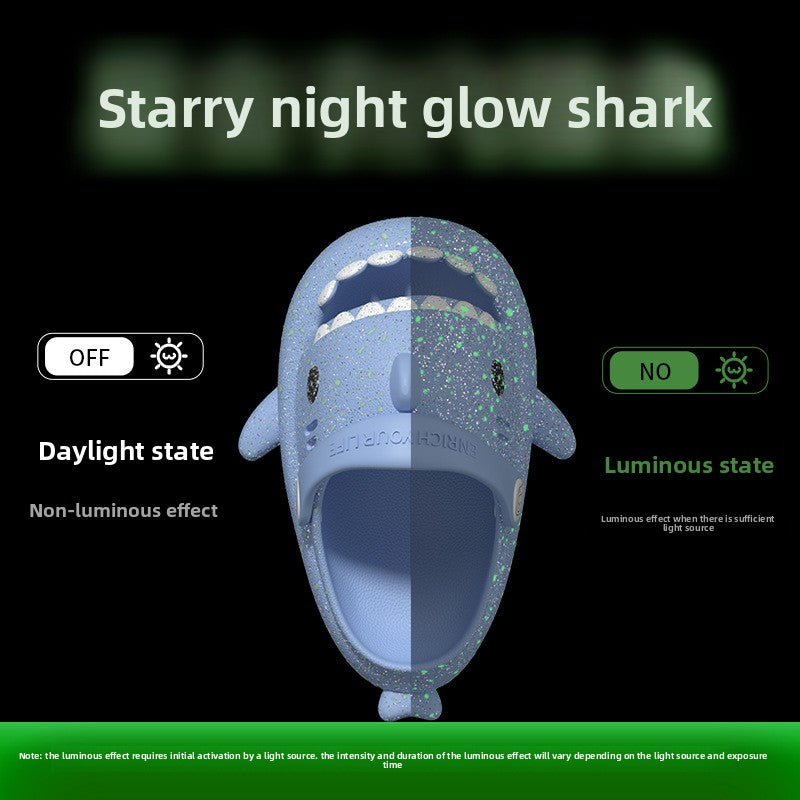 Kids Glow Shark EVA Slide Sandals with Breathable Anti-Slip Sole