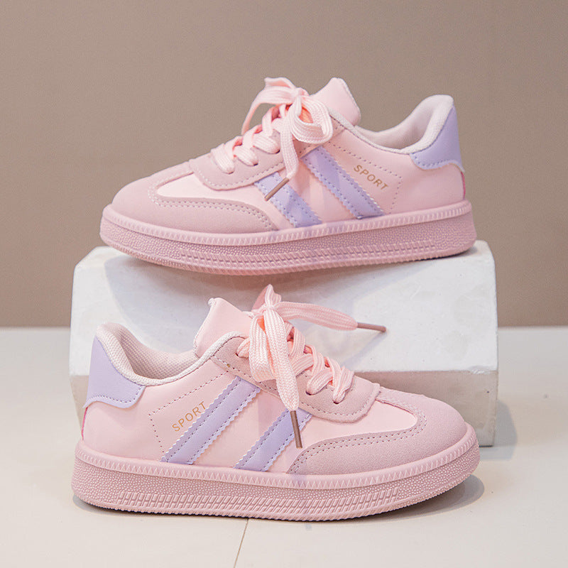 Kids Lightweight Lace-Up Sneakers with Breathable Anti-Slip Sole