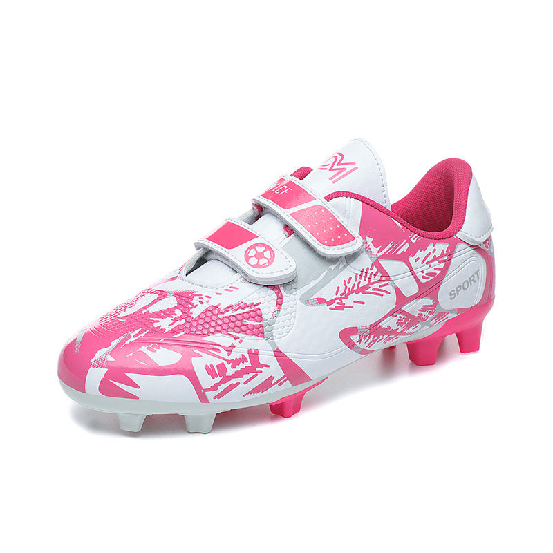 Kids Velcro Football Cleats with Flexible Anti-Slip Rubber Sole