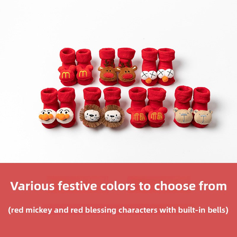 Thick Combed Cotton Baby Floor Socks with Anti-Slip Dot Grip