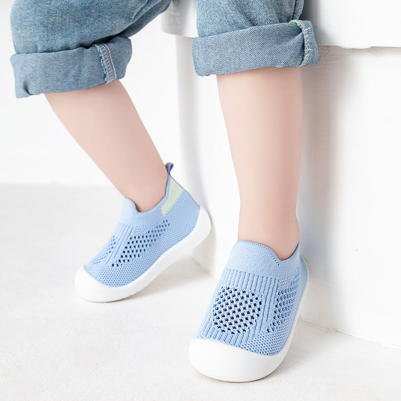 Breathable Mesh Baby Walking Socks with Anti-Slip Sole