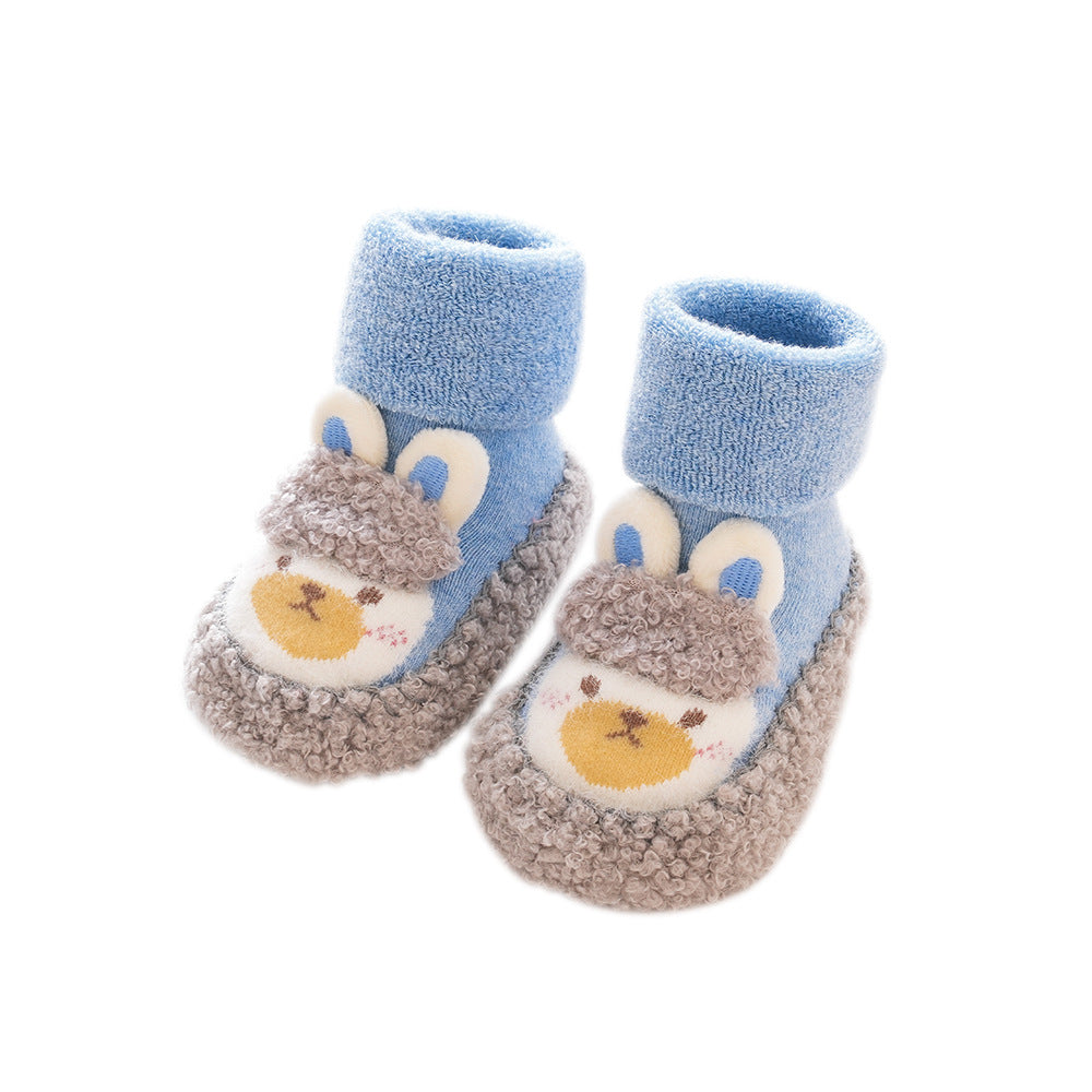 Thick Terry Baby Floor Socks with Soft Bottom and Cartoon Design