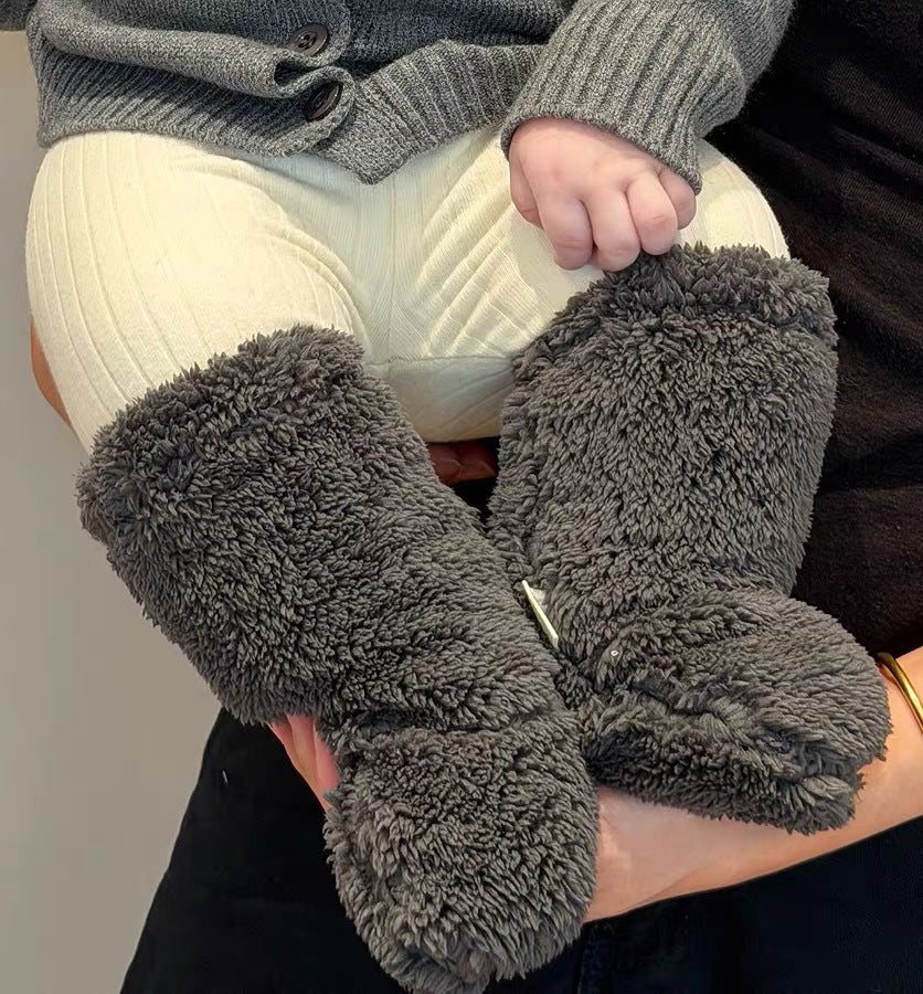 Plush Baby Non-Slip Floor Socks for Winter Warmth and Comfort
