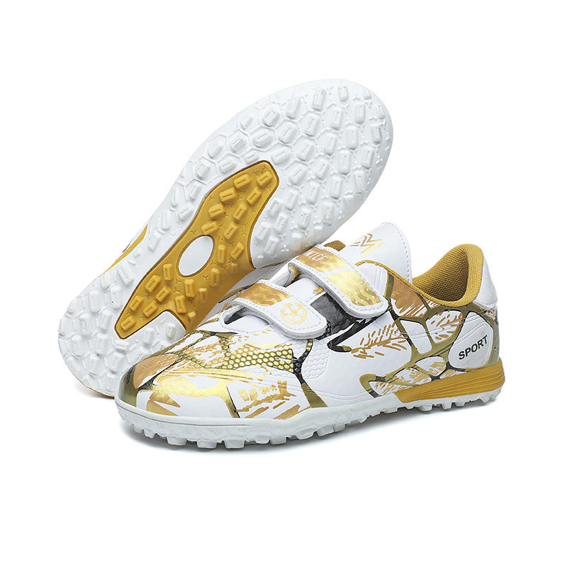 Kids Velcro Football Cleats with Flexible Anti-Slip Rubber Sole