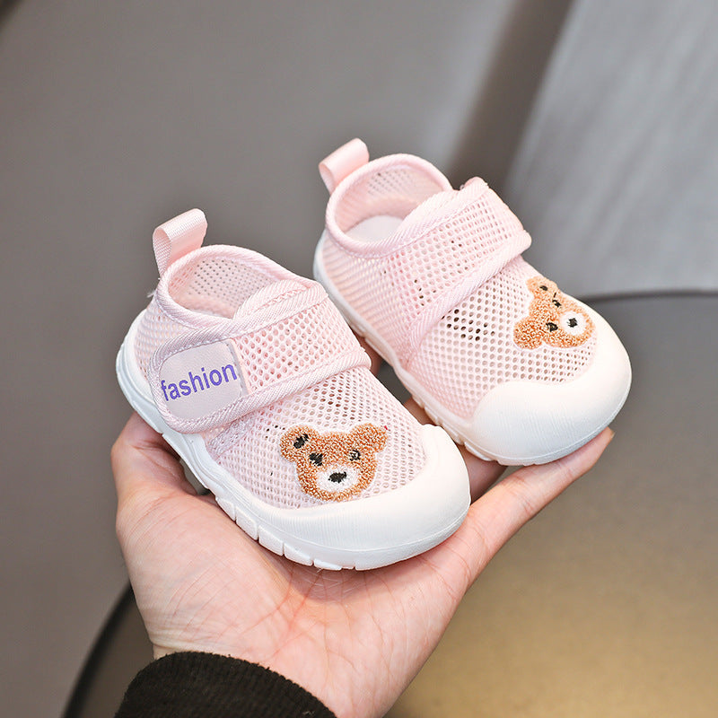 Breathable Mesh Toddler Shoes with Velcro and Anti-Slip Sole