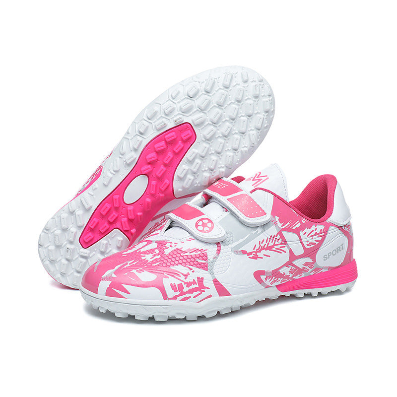 Kids Velcro Football Cleats with Flexible Anti-Slip Rubber Sole