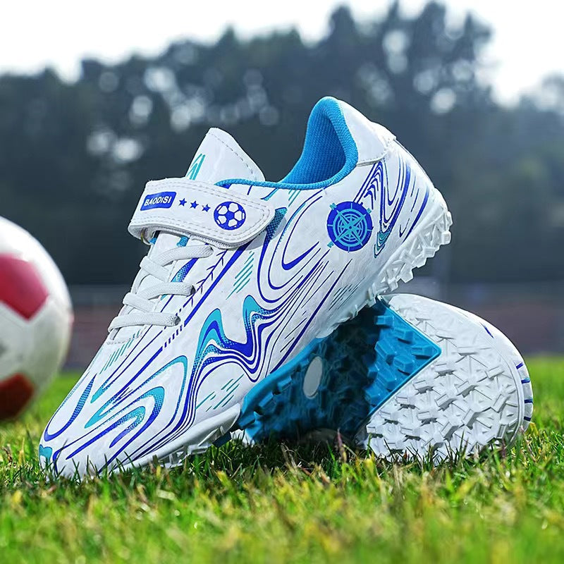 Youth Fleece-Lined Football Cleats with Anti-Slip Studded Outsole