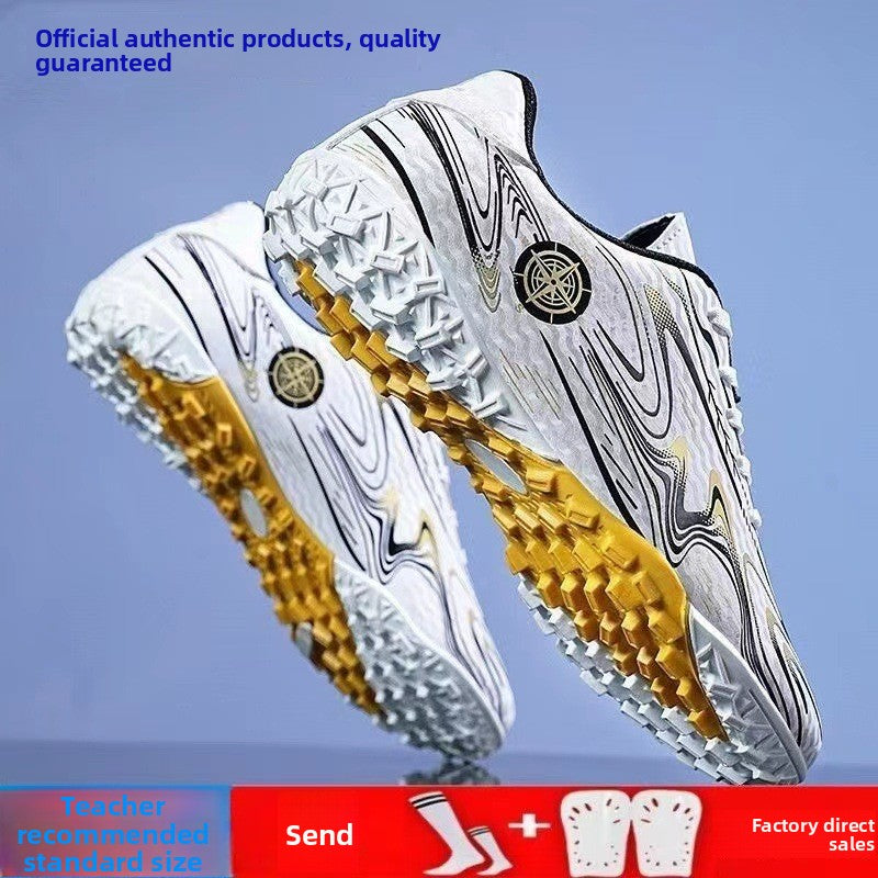 Youth Fleece-Lined Football Cleats with Anti-Slip Studded Outsole