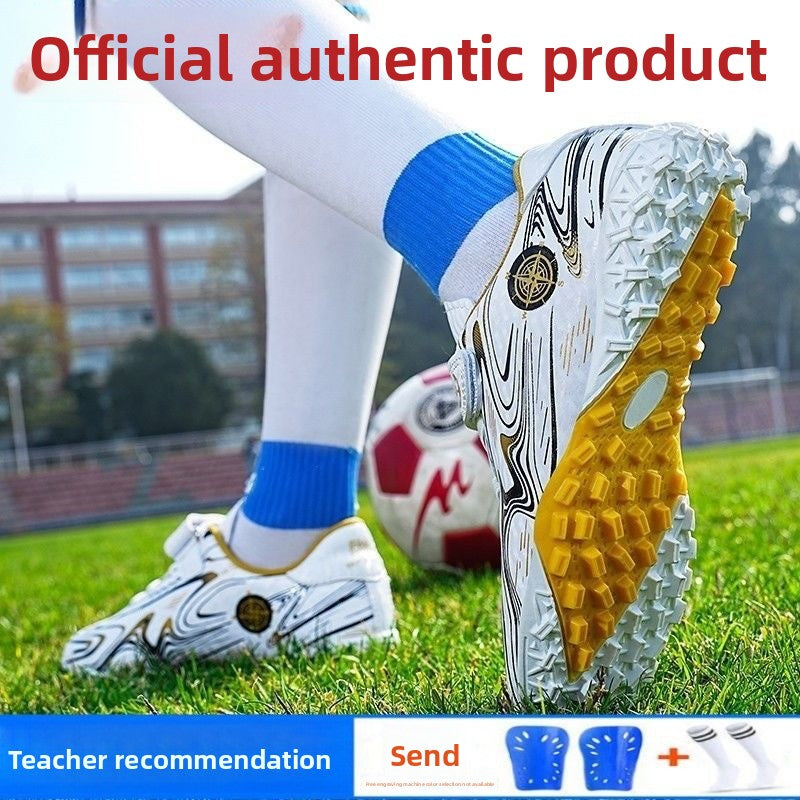 Youth Fleece-Lined Football Cleats with Anti-Slip Studded Outsole