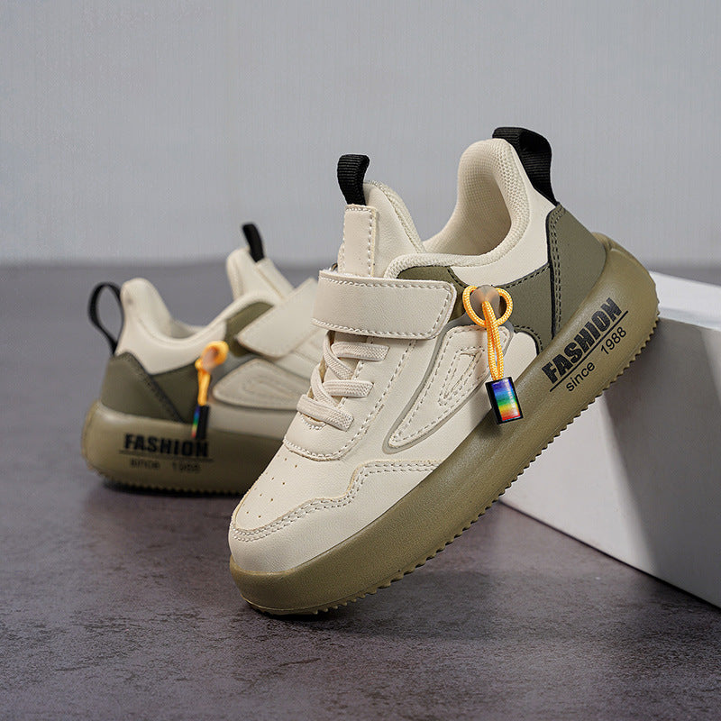 Waterproof Kids Velcro Sneakers with Velvet Lining and Duck Design